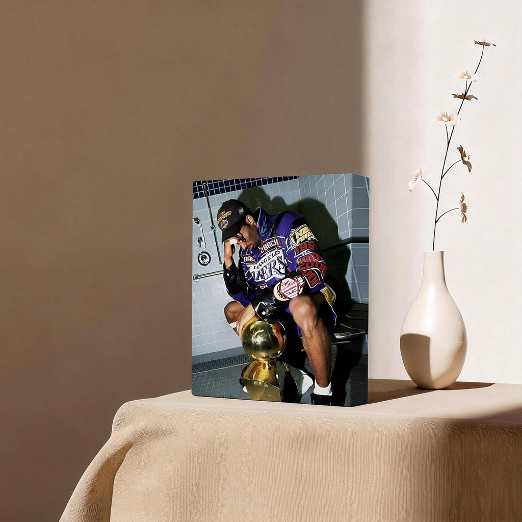 Kobe Bryant Canvas Wall Art Decor - Iconic Lakers Championship Celebration Artwork, Trophy and Team Tribute, Bold NBA Finals Victory Poster for Office, Home or Game Room Wall Decoration