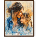 Noni Personalized Family Portrait Wall Art, Custom Watercolor Portrait From Photo, Personalized Family Art, Mother's Day, Birhtday Gifts, Grandma Photo Gifts, Custom Canvas For Mom Grandma Style 2