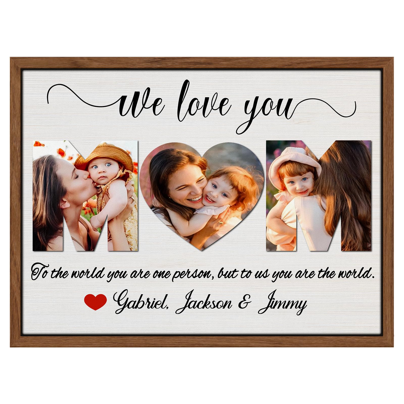 Ship Next Day Personalized Mothers Day Gifts for Grandma from Grandkids, Custom Canvas Picture Framed Wall Art for Grandma, Customized Photo Gifts for Grandmother Grammy NANA 10"x 8"