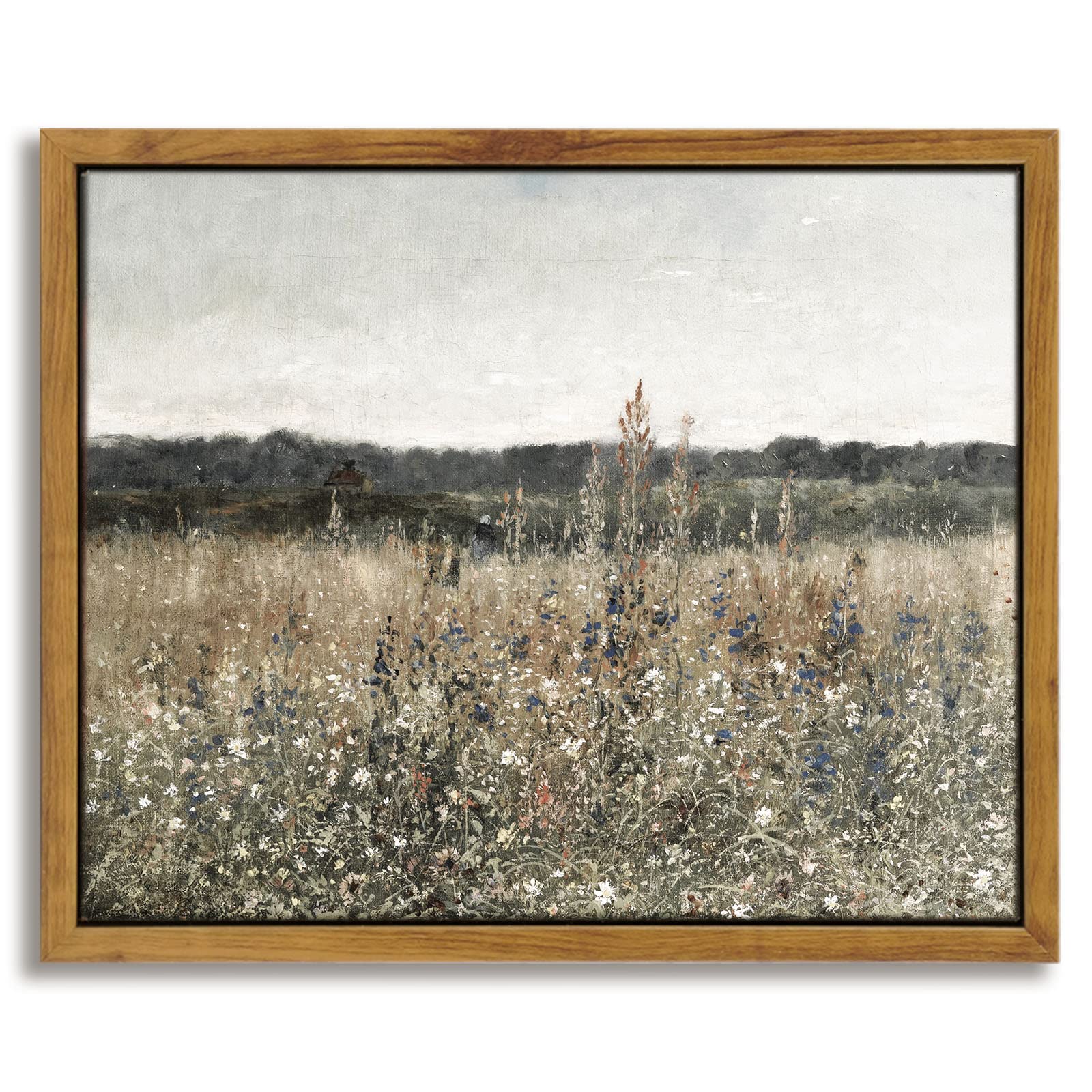 InSimSea Framed Canvas Wall Art, Meadow with Flowers Painting, Landscape for Living Room, Bedroom, Home, Bathroom Decor