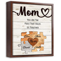 Personalized Mothers Day Idea Gifts for Mom from Daughter Son Kids Husband Custom Puzzles Sign Canvas Prints with Names for Mom Nana Grandma Customized Mother's Day Birthday Wall Art Decoration Gift