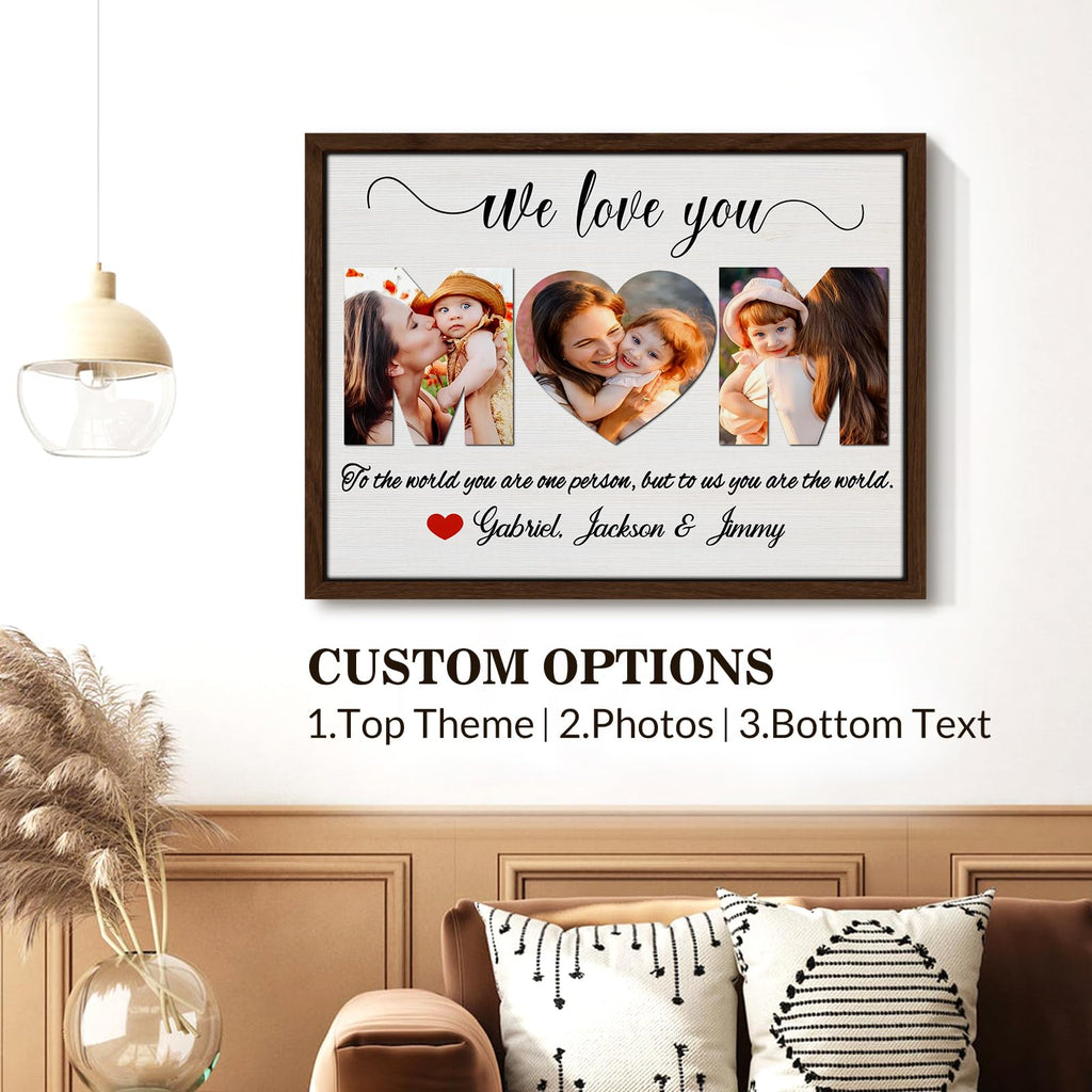 Ship Next Day Personalized Mothers Day Gifts for Grandma from Grandkids, Custom Canvas Picture Framed Wall Art for Grandma, Customized Photo Gifts for Grandmother Grammy NANA 10"x 8"