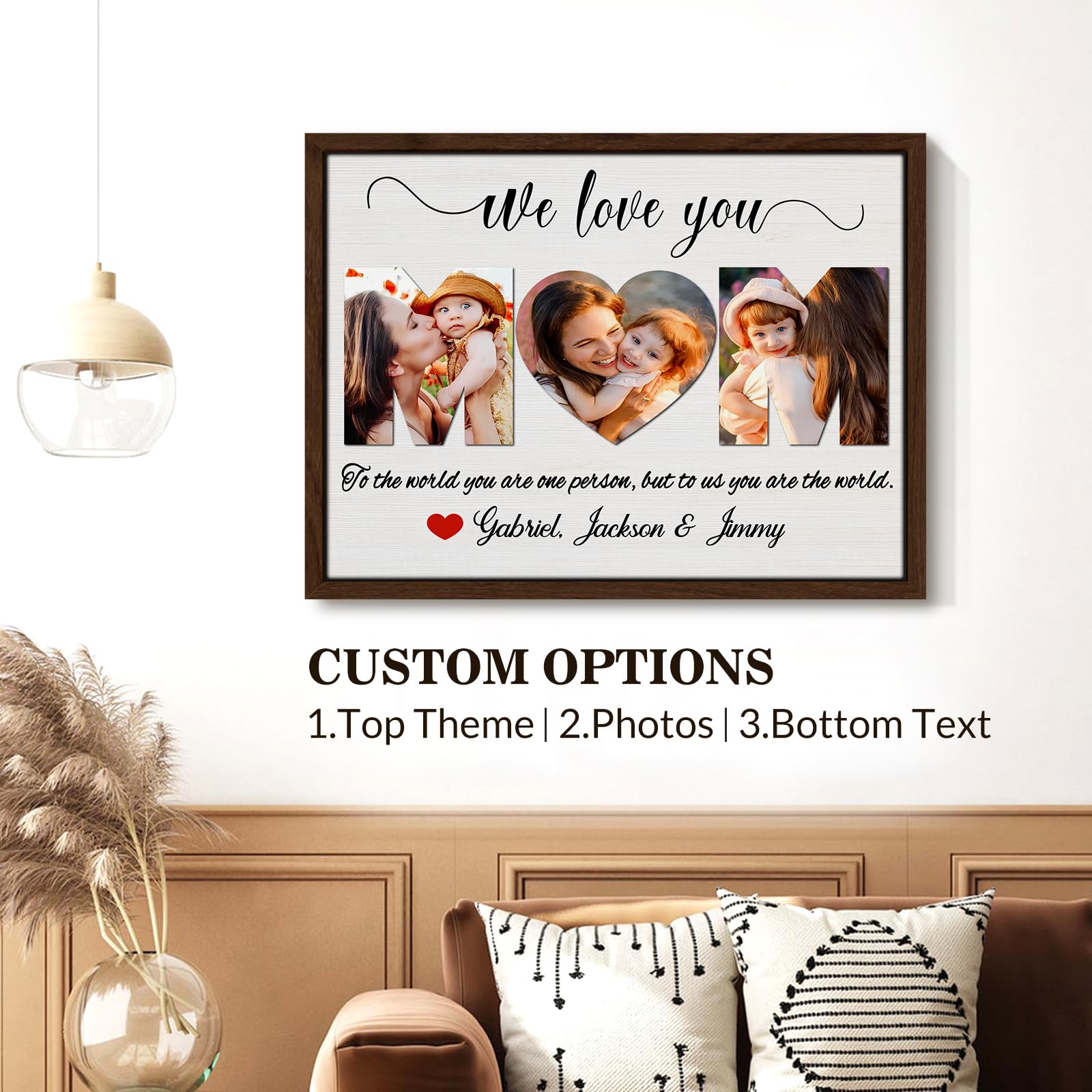Ship Next Day Personalized Mothers Day Gifts for Grandma from Grandkids, Custom Canvas Picture Framed Wall Art for Grandma, Customized Photo Gifts for Grandmother Grammy NANA 10"x 8"