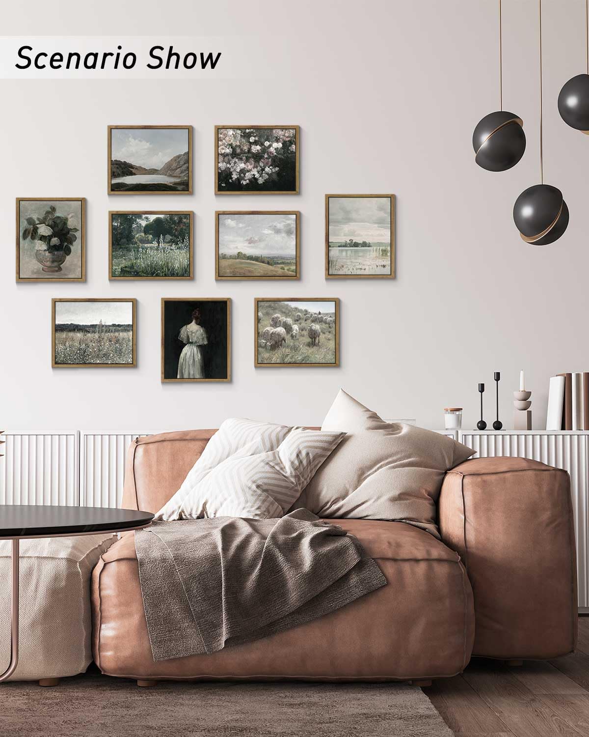 InSimSea Framed Canvas Wall Art, Meadow with Flowers Painting, Landscape for Living Room, Bedroom, Home, Bathroom Decor