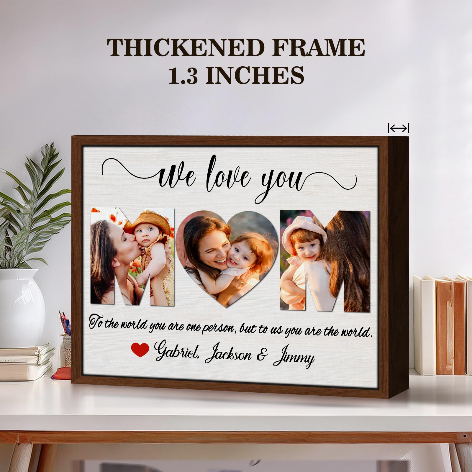 Ship Next Day Personalized Mothers Day Gifts for Grandma from Grandkids, Custom Canvas Picture Framed Wall Art for Grandma, Customized Photo Gifts for Grandmother Grammy NANA 10"x 8"