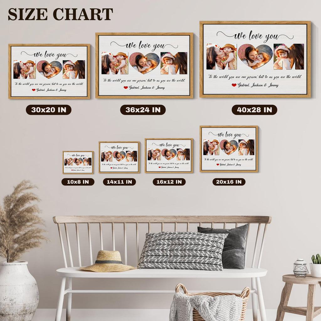 Ship Next Day Personalized Mothers Day Gifts for Grandma from Grandkids, Custom Canvas Picture Framed Wall Art for Grandma, Customized Photo Gifts for Grandmother Grammy NANA 10"x 8"